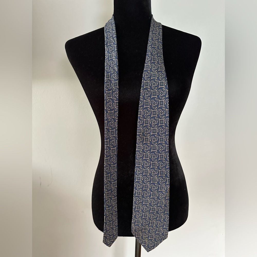Karl Lagerfeld Blue and gold‎  Swirl Pattern Tie